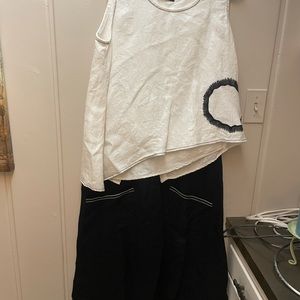 Adorable Linen Asymmetrical top wide legged pants